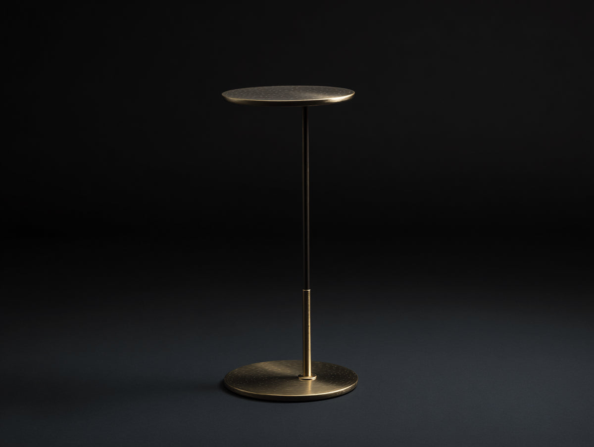 Schreibtischlampe 34×34×70 cm - Messing Dunkelbronze - schlankes Runddesign für Schlafzimmer