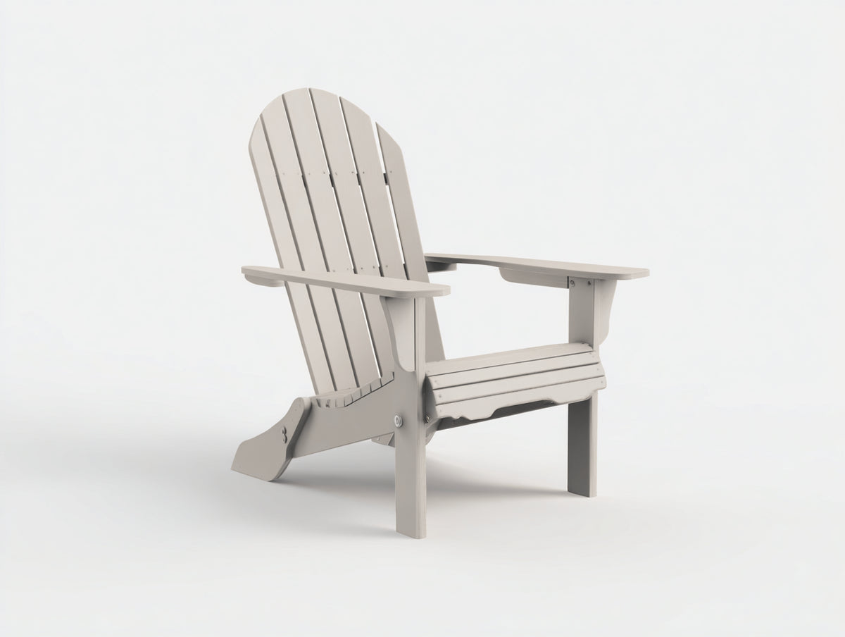 Lounge-Sessel aus lackiertem Holz 78×92×98 cm – Greige – geneigte Adirondack-Form für Terrasse